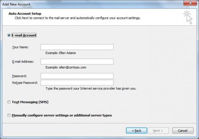 Chọn cấu hình cài đặt Outlook 2010