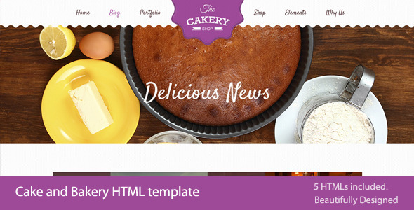 Hình ảnh Bán thực phẩm Cakery - Cake and Bakery HTML Template