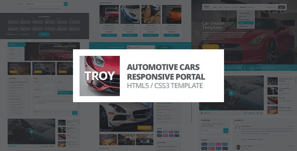 Hình ảnh Giao diện bán xe TROY Automotive Cars Portal - HTML Template
