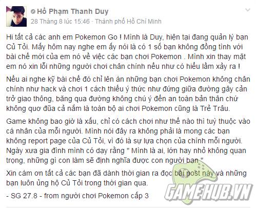 Thánh chế Củ Tỏi bị vùi dập không thương tiếc vì động chạm đến Pokemon GO