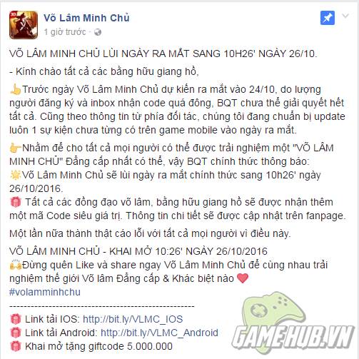 Võ Lâm Minh Chủ lùi ngày ra mắt, 500 game thủ người nản lòng, kẻ bực bội