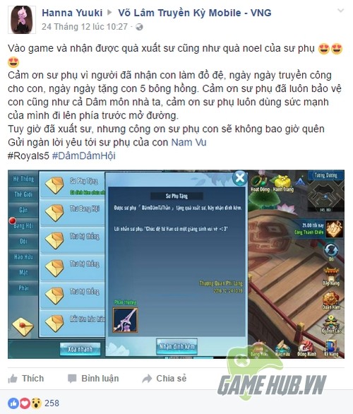 Cảm động tình “thầy trò” trong bang hội Võ Lâm Truyền Kỳ Mobile