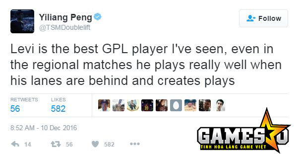 [LMHT] Doublelift: “Levi là tuyển thủ GPL hay nhất mà tôi từng được chứng kiến”