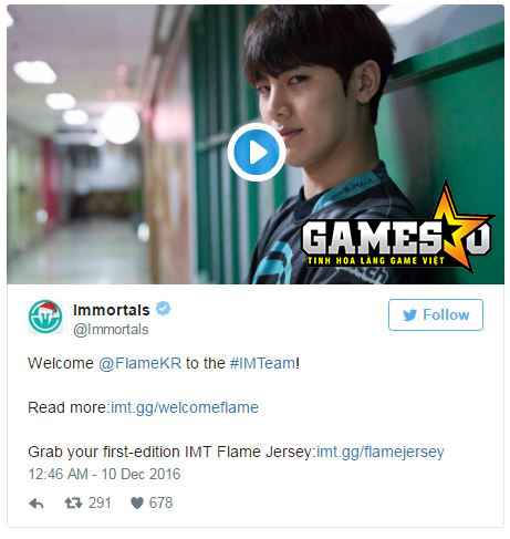 [LMHT] Flame gia nhập IMT, “hàng thừa” của Origen tới với đội tuyển mới thăng hạng