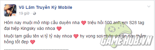 VLTK Mobile: Yêu đơn phương, cô gái nhờ các huynh đệ trong bang tỏ tình thay mình
