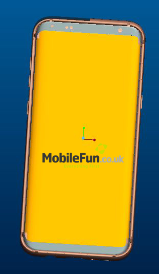 Ảnh render ốp lưng của S8 cho thấy có nút kích hoạt trợ lý ảo Bixby