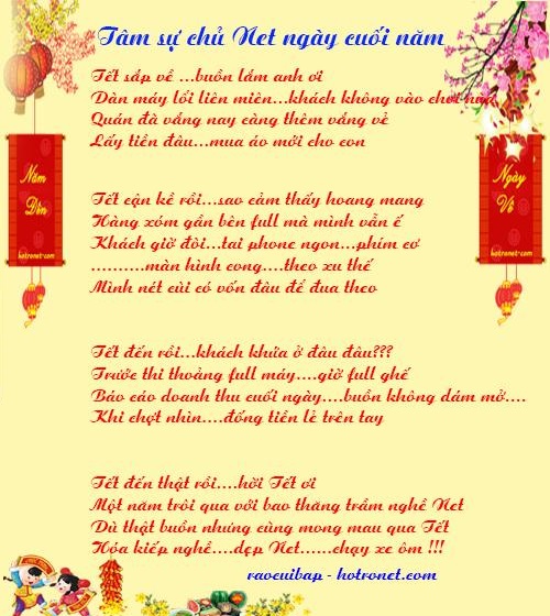 Cùng đọc bài thơ "Tâm sự chủ net ngày cuối năm" đấy thú vị