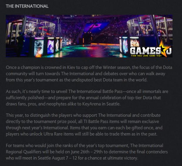 [Dota 2] Valve công bố lịch trình các vòng loại khu vực của The International 7