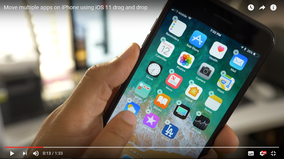[Thủ thuật] Chuyển nhanh nhiều icon 1 lúc trên iOS 11