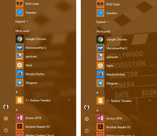 Thủ thuật tùy chỉnh độ trong suốt của Start Menu trong Windows 10