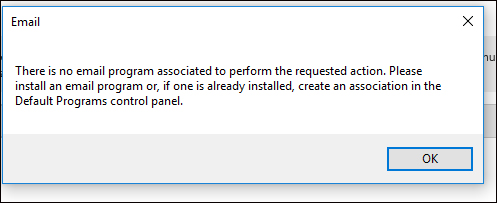Cách sửa lỗi Outlook There is no email program associated Windows 10