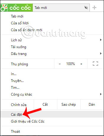 Cách thiết lập tìm kiếm mặc định trên Cốc Cốc
