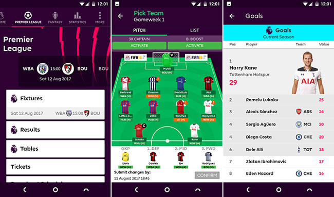 Những ứng dụng Android tuyệt vời cho các tín đồ Giải bóng đá Ngoại hạng Anh