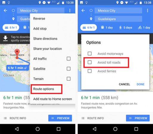 Tránh phí cầu đường và tiết kiệm tiền với tính năng Google Maps GPS