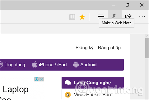 Cách chụp ảnh màn hình trang web trên Microsoft Edge