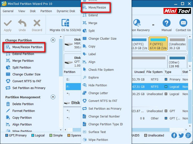 Cách di chuyển hoặc thay đổi kích thước phân vùng ổ đĩa cứng Windows