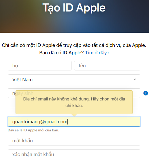 Cách tạo tài khoản Apple ID miễn phí trên máy tính