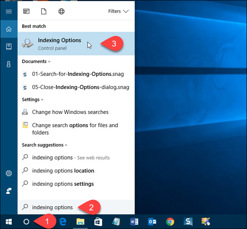 Hướng dẫn ẩn file và folder trong Windows 10 Search