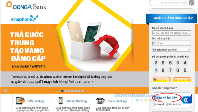 Hướng dẫn đăng ký và sử dụng dịch vụ eBanking tại Ngân hàng Đông Á