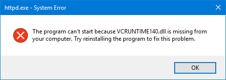 Khắc phục lỗi thiếu file VCRUNTIME140.DLL trong Windows