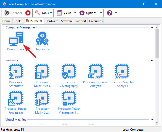 Kiểm tra hiệu năng máy tính với SiSoftware Sandra