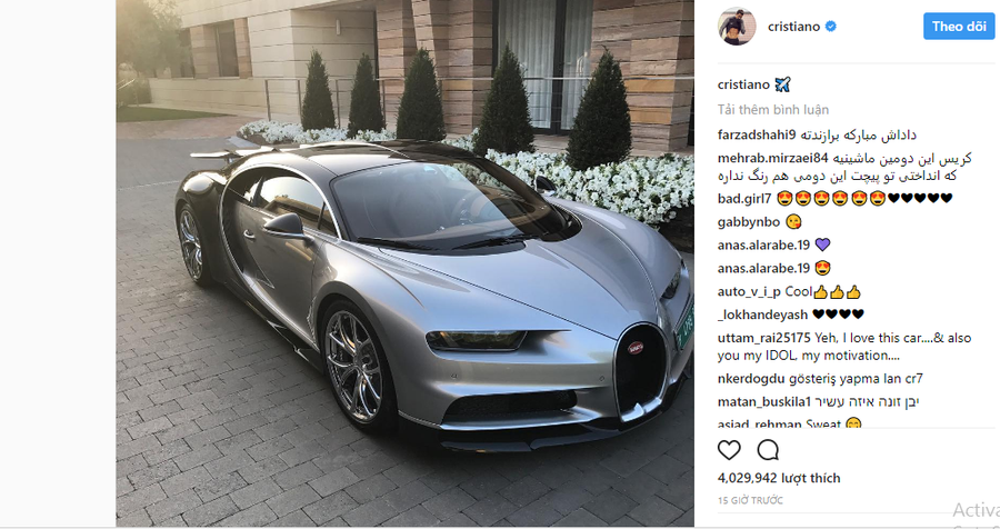 [VIDEO] Cristiano Ronaldo bổ sung Bugatti Chiron vào bộ sưu tập siêu xe của mình