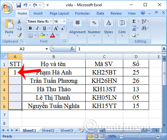 Cách đánh số thứ tự cột tự động trên Excel » Cập nhật tin tức Công Nghệ mới nhất | Trangcongnghe.vn