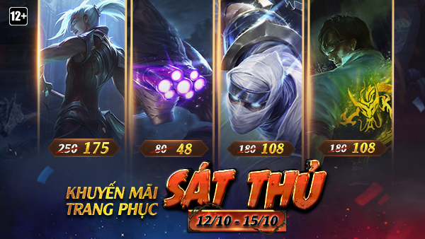 Khuyến mãi trang phục Sát Thủ từ 12/10 – 15/10