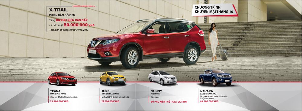 Nissan tặng 50 triệu đồng cho khách hàng mua X-Trail trong tháng 10/2017