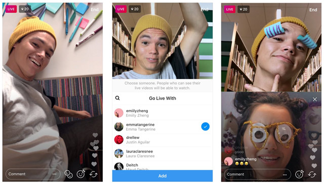 Thêm bạn bè vào video Live Stream trên Instagram