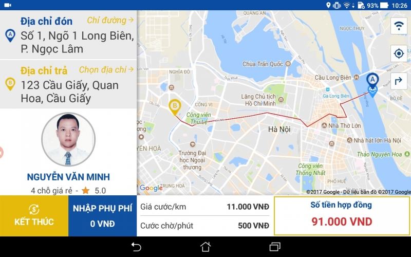 Taxi Thành Công ra mắt công cụ hỗ trợ biết trước giá cước