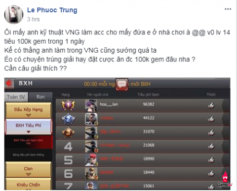 [CFL] Nghi vấn VNG cài “người nhà” vào BXH?