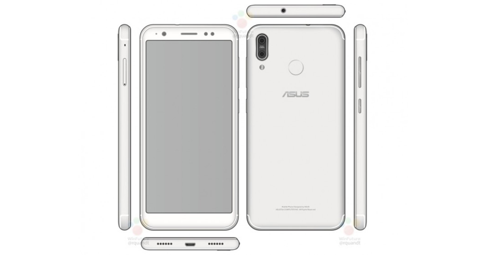 [MWC18] Asus Zenfone 5 lộ bản vẽ thiết kế với màn hình 18:9, camera kép đặt dọc?