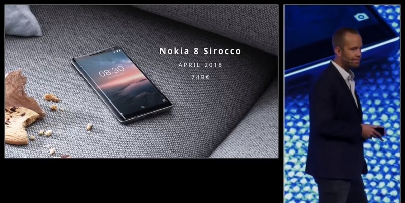 [MWC2018] Nokia 8 Sirocco camera kép, màn hình cong tràn cạnh trình làng
