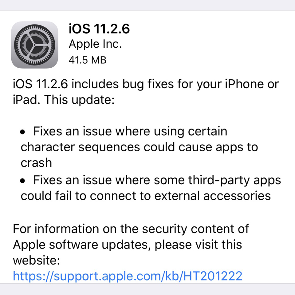 Nên hay không nên cập nhật bản iOS 11.2.6 vừa ra mắt?