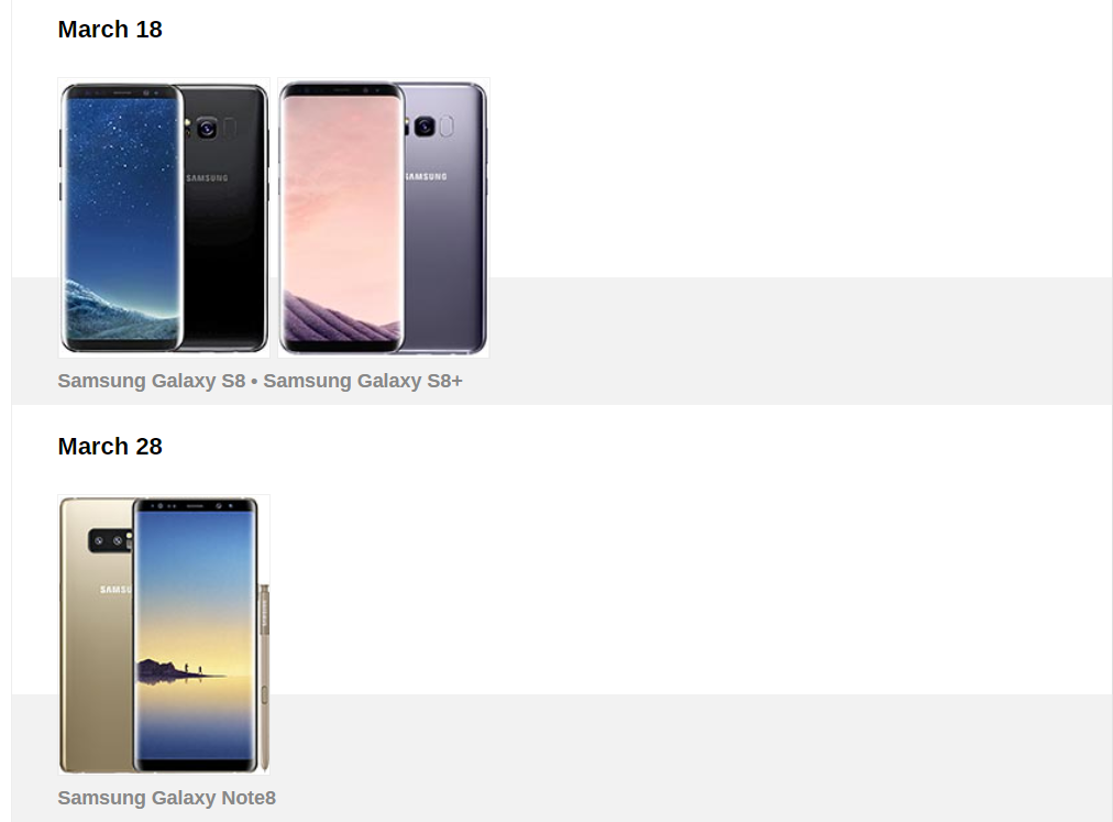 Rò rỉ danh sách các smartphone Samsung sẽ được cập nhật Android Oreo 8.0
