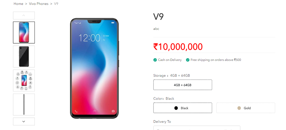 Vivo V9 lộ diện toàn bộ thông tin trên website chính thức của công ty