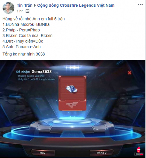 [CFL] Bắt đầu trả thưởng Nhiệt cùng World Cup cuối tuần