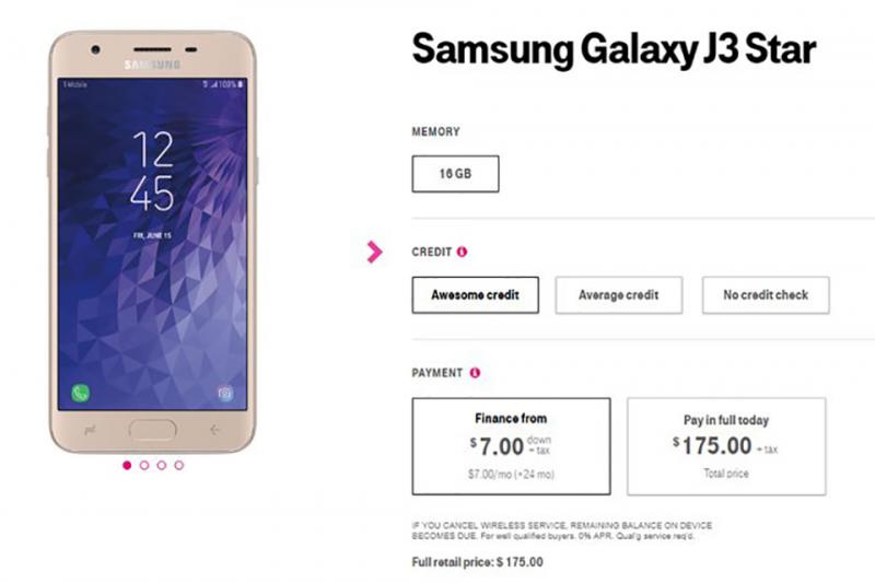 Galaxy J3 Star hiện đang được bán với giá 175 USD tại Mỹ