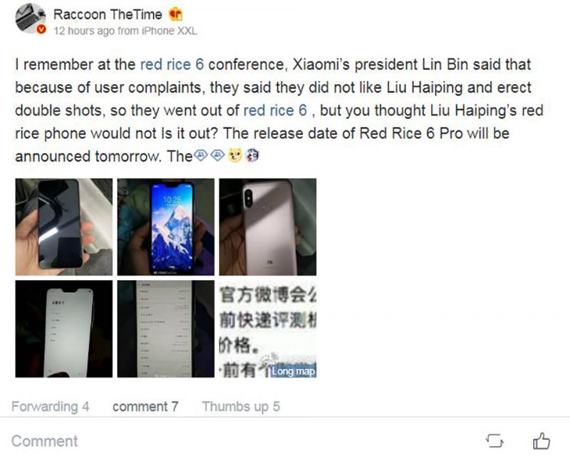 Rò rỉ hình ảnh trên tay thực tế Xiaomi Redmi 6 Pro