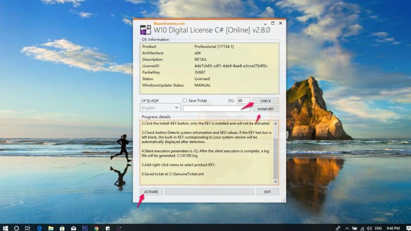 Kích Hoạt Bản Quyền Số Windows 10 Pro 1803 Vĩnh Viễn