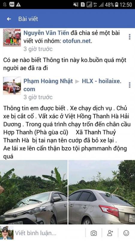 Phát hiện xác tài xế taxi cách chiếc xe bị nạn 20 km