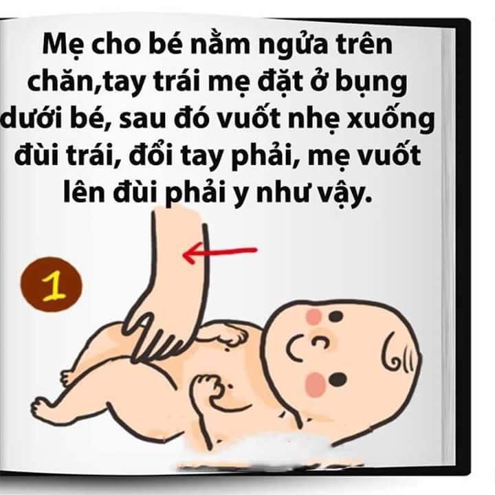 5 Bước masage trị dứt đầy hơi và táo bón ở trẻ