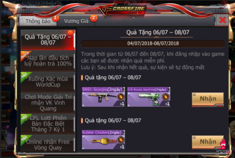 CFL: Event hot cuối tuần – Nhận vũ khí xịn hoàn toàn miễn phí