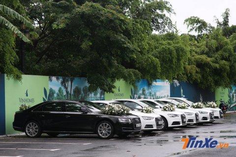 Dàn xe Audi đón dâu trong đám cưới Á hậu Dương Tú Anh