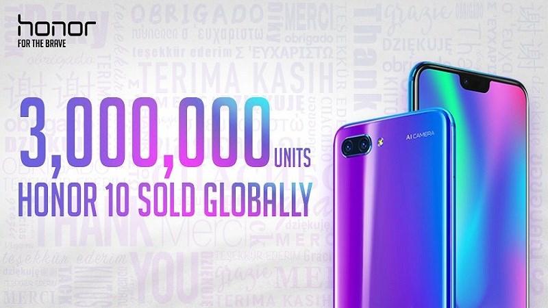 Huawei đã bán được hơn 3 triệu chiếc Honor 10 trong 2 tháng
