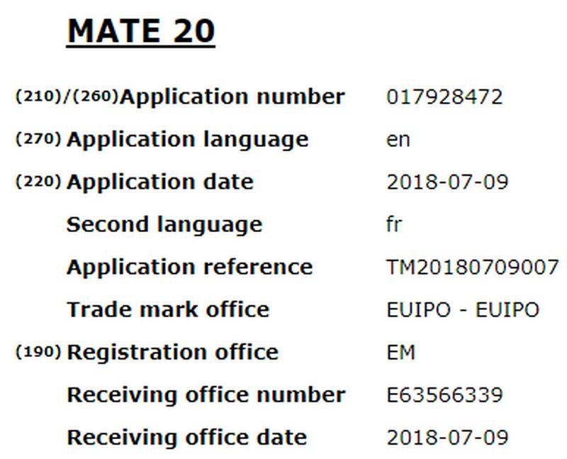 Huawei đăng ký nhãn hàng “Mate 20” tại Liên minh châu Âu
