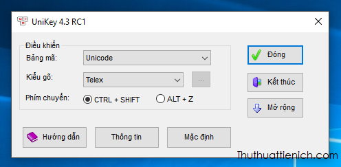 Cài đặt phiên bản UniKey 4.3 RC1 mới nhất [HOT]