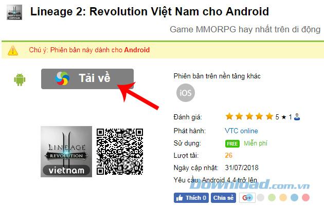 Hướng dẫn tải và cài đặt Lineage2 Revolution Vietnam
