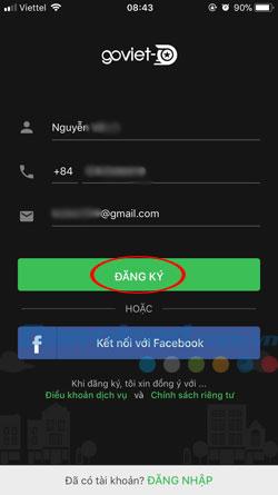 Hướng dẫn cách tạo tài khoản ứng dụng GO-VIET dễ dàng trên điện thoại